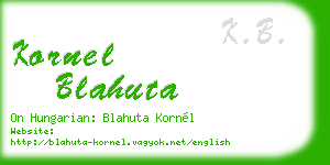 kornel blahuta business card